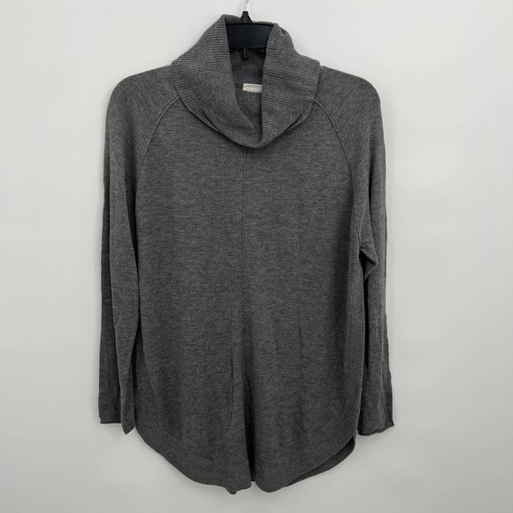 Caslon Sweaters - Caslon Women's Gray Long Sleeve Cowl Neck Wool-Blend Pullover Sweater Size S